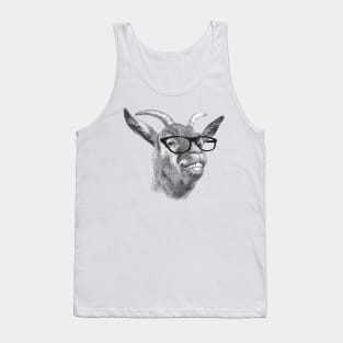 Smiling Hipster Goat Sketch Tank Top